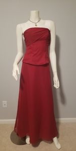 Mori Lee Red strapless 2 piece Sz 4